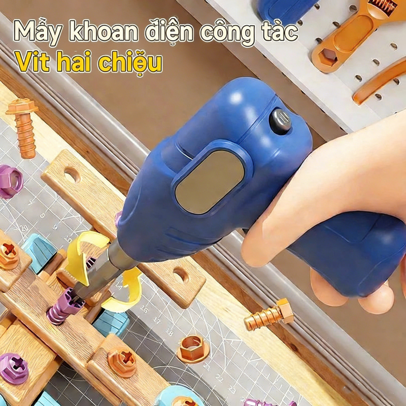 Bộ lắp ráp công cụ 172 món cho bé trai - Rèn kỹ năng thực hành - Bền bỉ an toàn - Phù hợp trẻ 3-10 tuổi