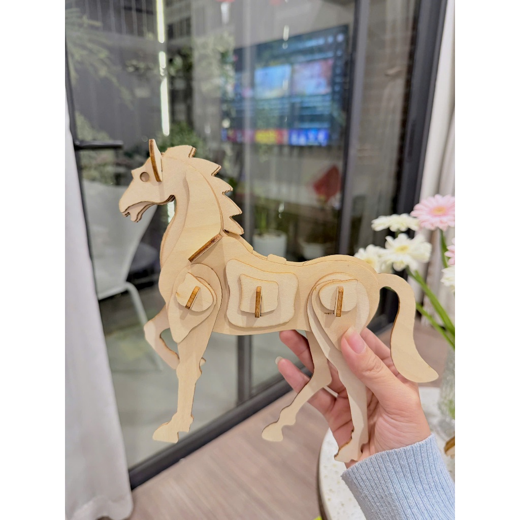 Bộ đồ chơi ghép hình thông minh 3D gỗ - Con ngựa