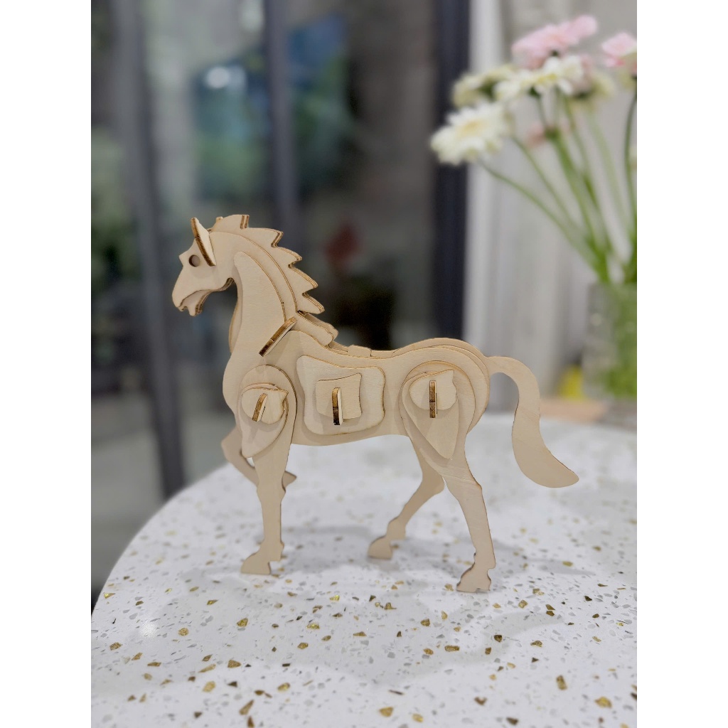 Bộ đồ chơi ghép hình thông minh 3D gỗ - Con ngựa