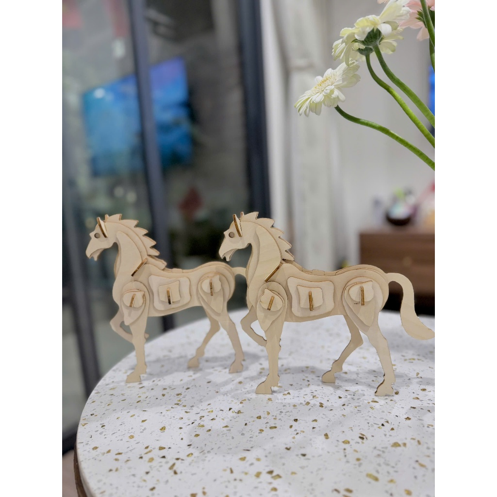 Bộ đồ chơi ghép hình thông minh 3D gỗ - Con ngựa