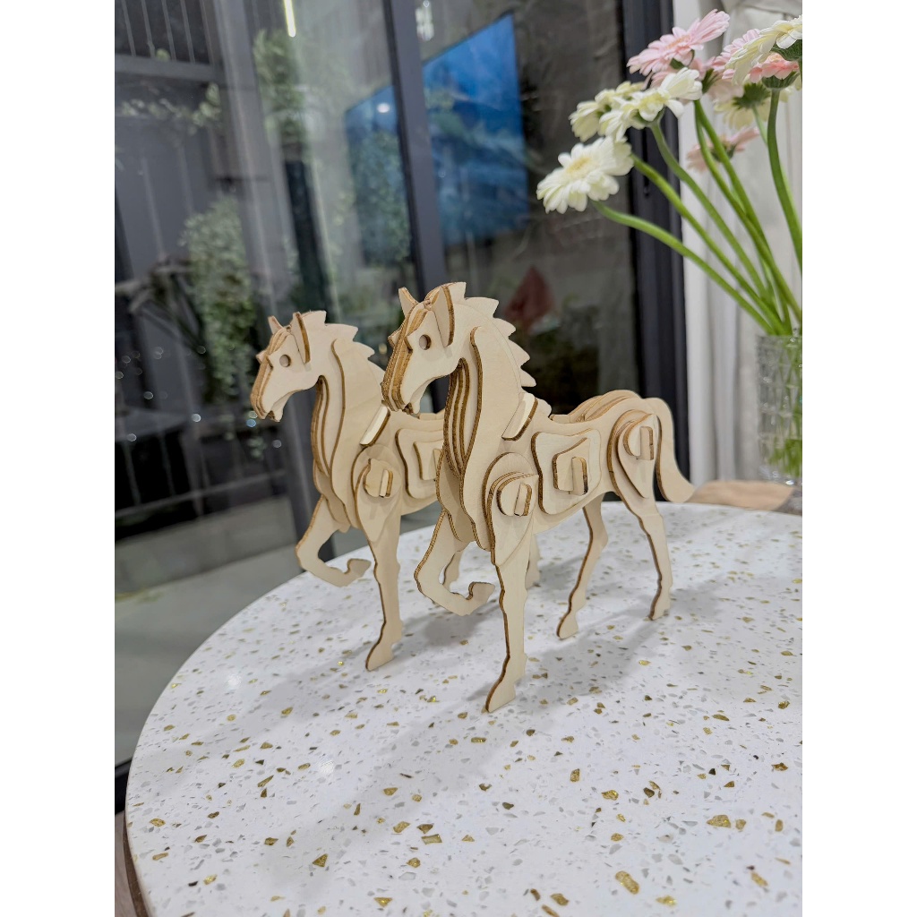 Bộ đồ chơi ghép hình thông minh 3D gỗ - Con ngựa