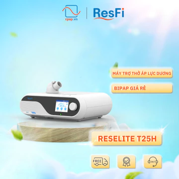 Máy trợ thở Resfi ResElite T25H | CPAP, BIPAP, Hỗ trợ ngưng thở khi ngủ, COPD, NMD