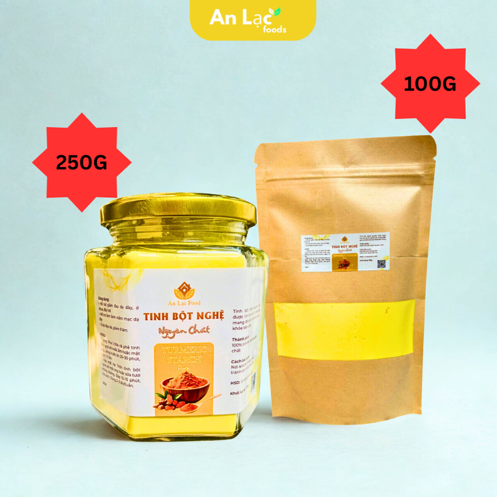 Tinh Bột Nghệ Nguyên Chất An Lạc Foods - Hỗ Trợ Dạ Dày, Làm Đẹp Da