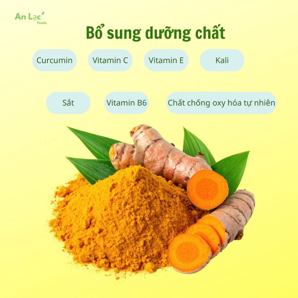 Tinh Bột Nghệ Nguyên Chất An Lạc Foods - Hỗ Trợ Dạ Dày, Làm Đẹp Da