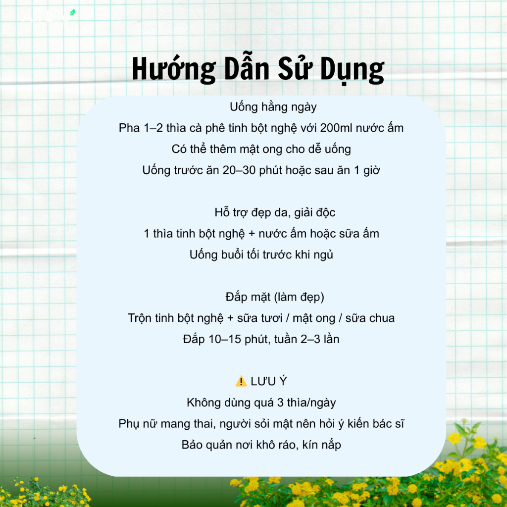 Tinh Bột Nghệ Nguyên Chất An Lạc Foods - Hỗ Trợ Dạ Dày, Làm Đẹp Da