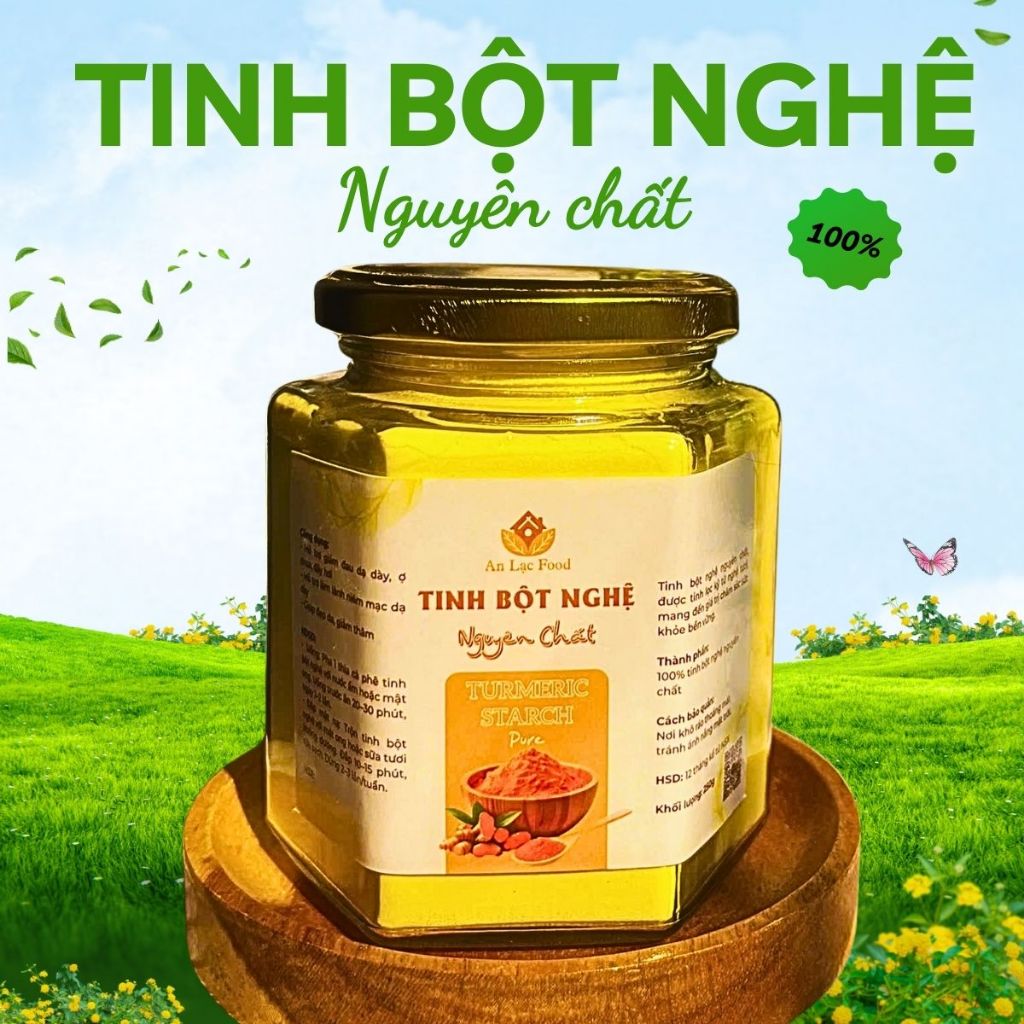 Tinh Bột Nghệ Nguyên Chất An Lạc Foods - Hỗ Trợ Dạ Dày, Làm Đẹp Da