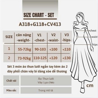 Set Bigsize nữ 3 món áo lưới phối áo hai dây và chân váy xếp ly,phong cách trẻ trung A318+G118+CV413