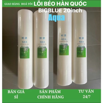 Lõi béo Aqua Hàn Quốc 1-5 micron Bigblue 20 inch dùng cho lọc đầu nguồn, lọc tổng, lọc thô cặn bẩn