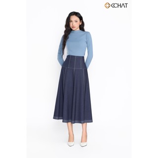 Chân Váy 𝐂𝐂𝐇𝐀𝐓 Dáng Xòe Veyra Diễu Chỉ Chất Liệu Tuytsi Cao Cấp 25CDS2009XT