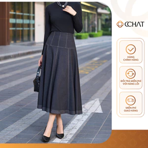 Chân Váy 𝐂𝐂𝐇𝐀𝐓 Dáng Xòe Veyra Diễu Chỉ Chất Liệu Tuytsi Cao Cấp 25CDS2009XT