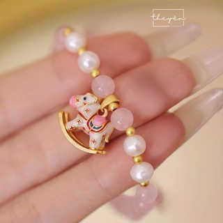 Vòng Tay Nữ Thạch Anh Hồng – Phụ Kiện Trang Sức, Quà Tặng Dịu Dàng Cho Phái Nữ [Tố Mã Niên Hoa]