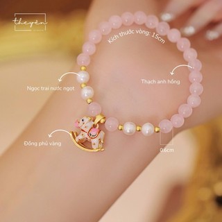 Vòng Tay Nữ Thạch Anh Hồng – Phụ Kiện Trang Sức, Quà Tặng Dịu Dàng Cho Phái Nữ [Tố Mã Niên Hoa]