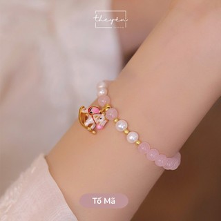 Vòng Tay Nữ Thạch Anh Hồng – Phụ Kiện Trang Sức, Quà Tặng Dịu Dàng Cho Phái Nữ [Tố Mã Niên Hoa]