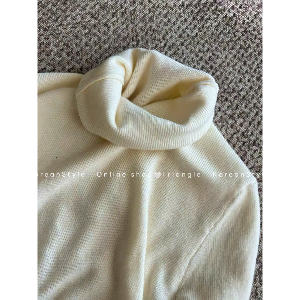 TRIANGLE - Basic Knitted (Cân nhắc kỹ, return is not welcomed) - Áo len basic cao cổ phong cách Hàn Quốc, thanh lịch