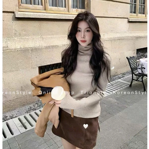 TRIANGLE - Basic Knitted (Cân nhắc kỹ, return is not welcomed) - Áo len basic cao cổ phong cách Hàn Quốc, thanh lịch