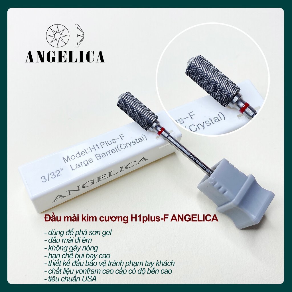 Đầu Mài Kim Cương H1plus-F Angelica - Phá Sơn Gel Không Gây Nóng Chất Liệu VONFRAM Cao Cấp