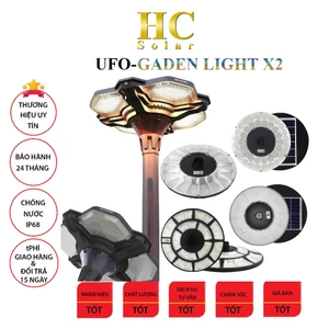 Đèn năng lượng mặt trời UFO cao cấp 600W, 1000W, Tấm pin liền, Cảm biến chuyển động (Không bao gồm cột)