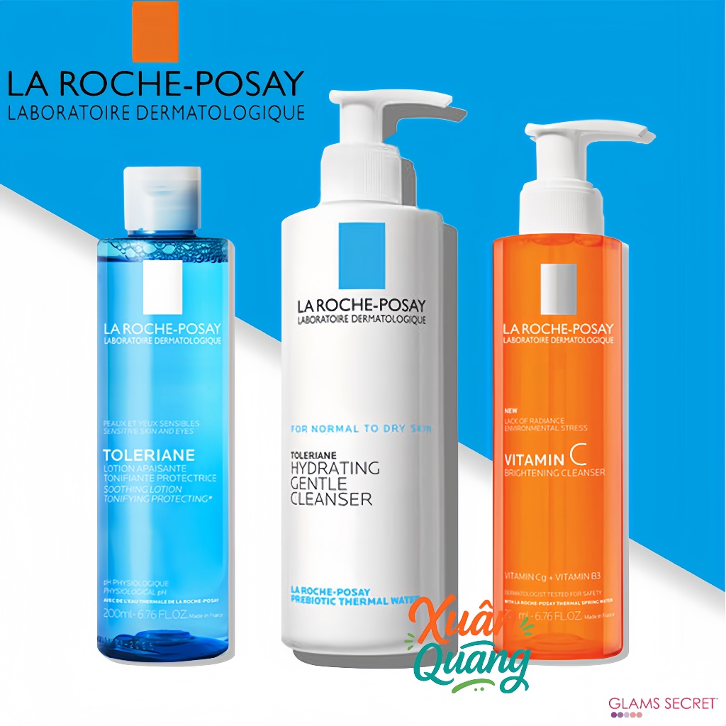 La Roche-Posay Toleriane Hydrating Gentle Cleanser 400ml | Soothing Lotion 200ml | VC Brightening Facial Cleanser  200ml