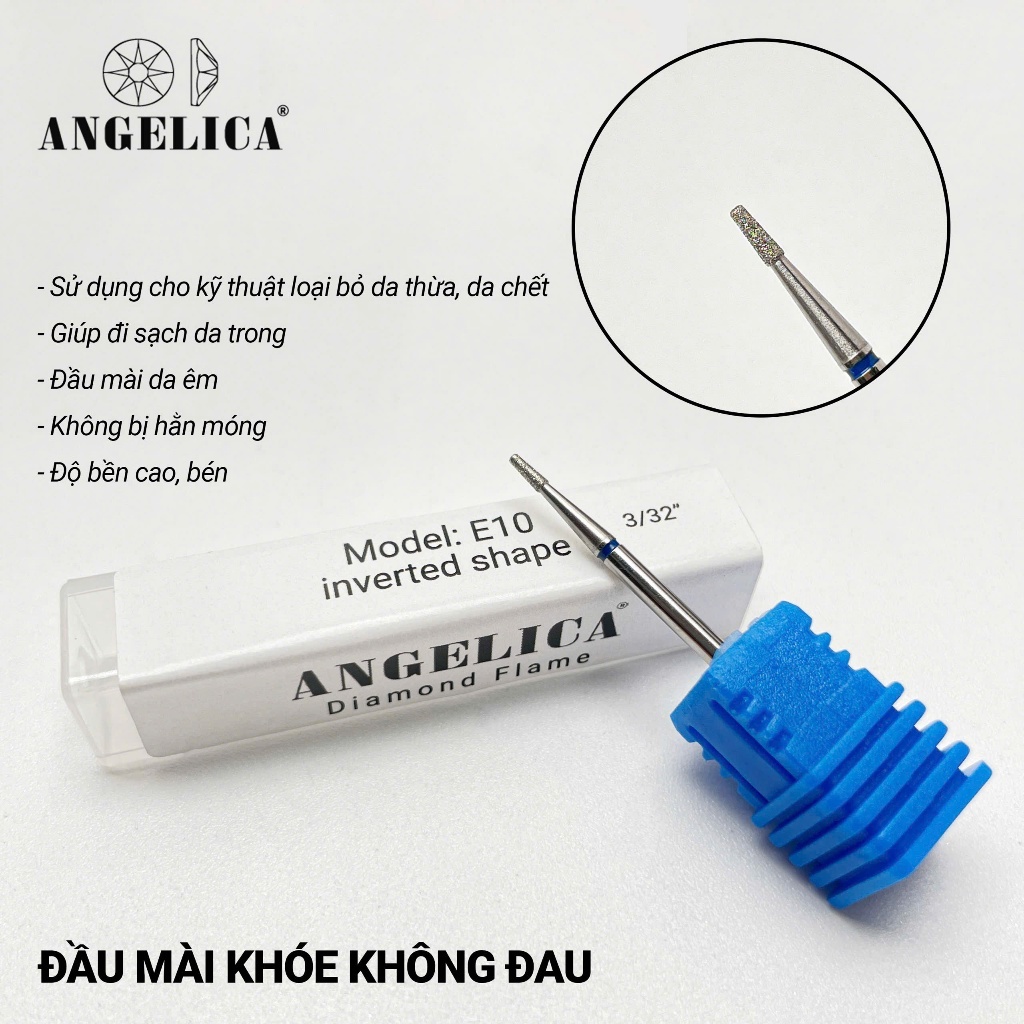 Đầu Mài Khoé Không Đau E10 Angelica - Loại Bỏ Da Chết Da Thừa Đi Sạch Trong Da