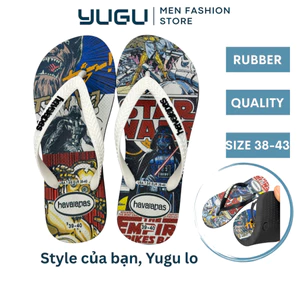 Dép Tông Lào Nam Dép Kẹp Xỏ Ngón Size 38-43 họa tiết ST_WARS, Đế Cao Su Kiểu Thái Lan Không Thấm Nước, Đi học Đi chơi