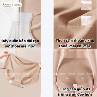 Combo 5 Quần Lót Nữ Su Gân 3D ENMA Siêu Mỏng Không Viền - Đáy Tơ Tằm Kháng Khuẩn QS13