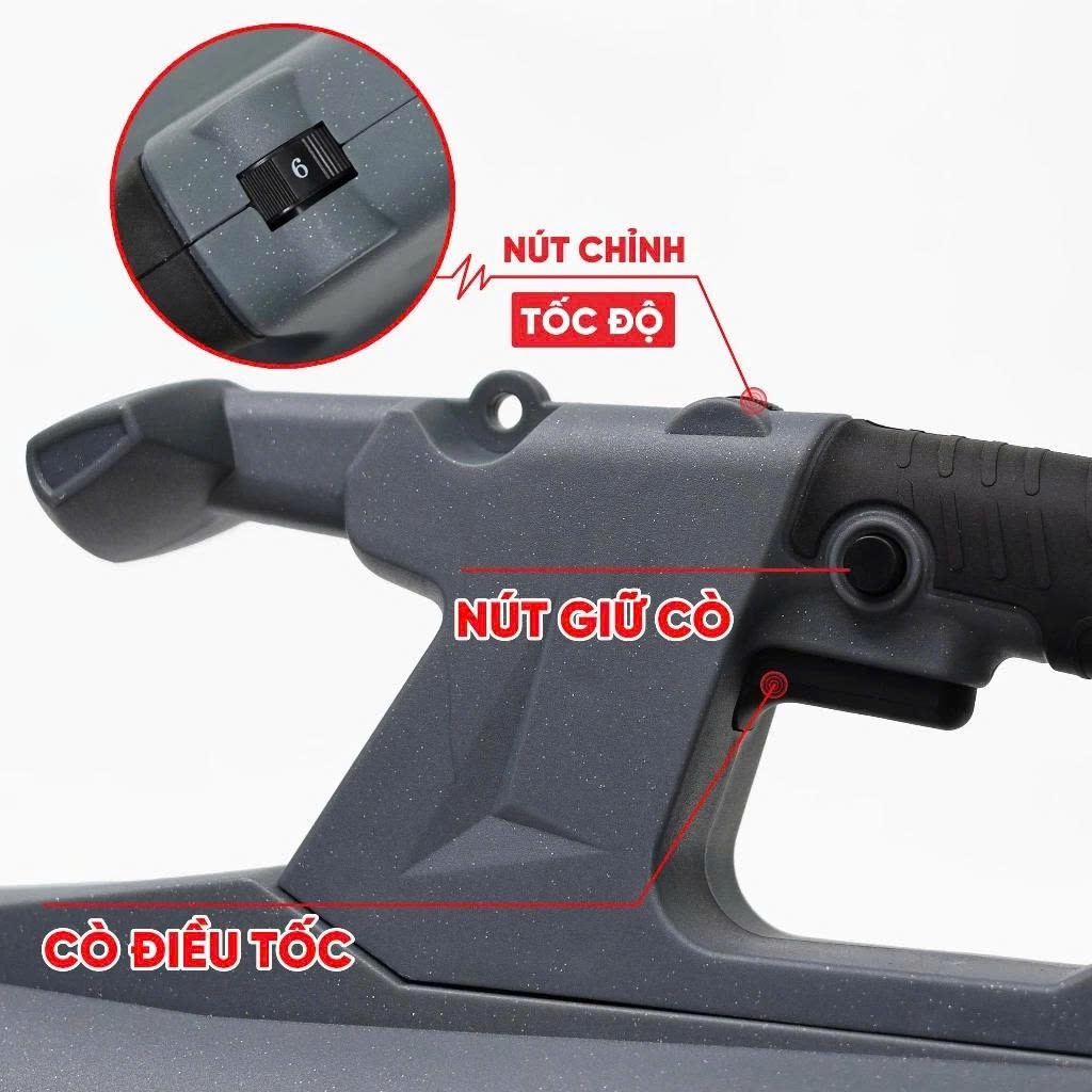 Máy Thổi Bụi, Lá Điện Cỡ Lớn WORKFIX WF-ELB3800W, Công Suất Lớn 3800w, 6 Cấp Tốc Độ, Motor Dây Đồng