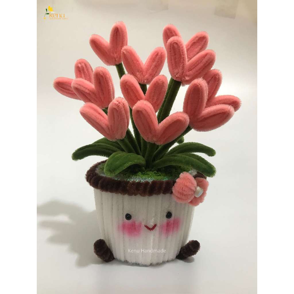 Chậu hoa trái tim mini bằng kẽm nhung dùng làm quà tặng Valentine, decor trang trí nhà cửa, bàn học