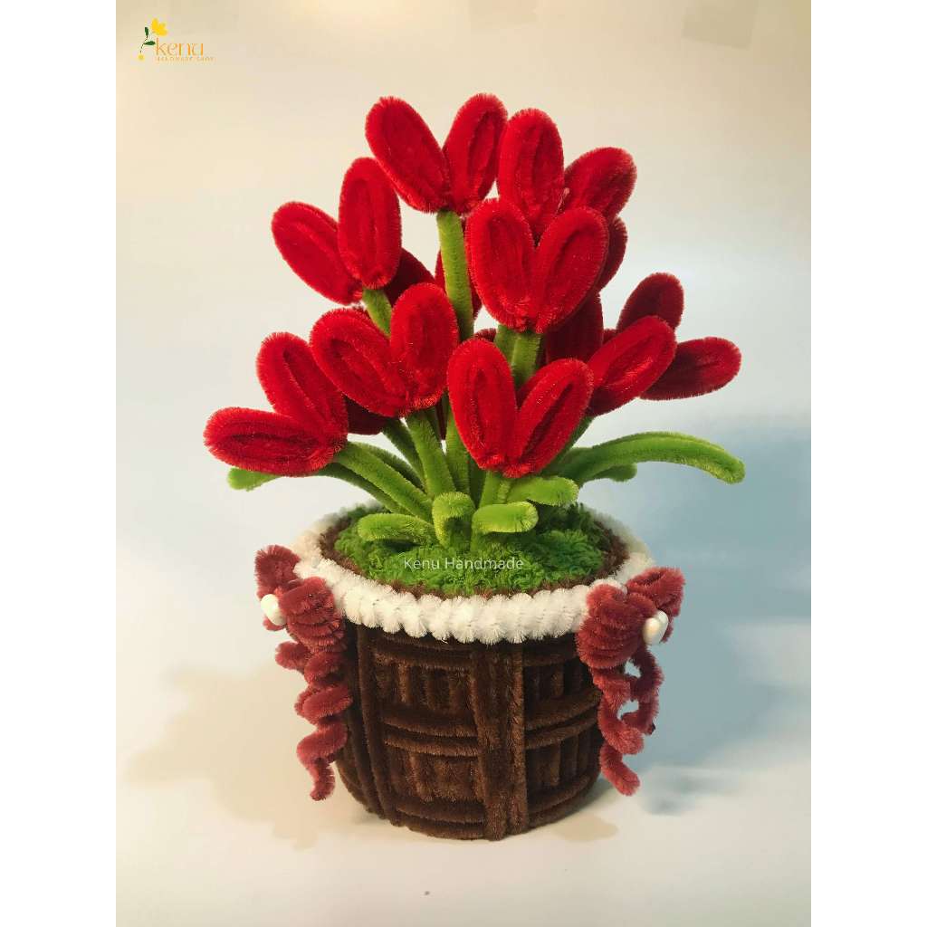 Chậu hoa trái tim mini bằng kẽm nhung dùng làm quà tặng Valentine, decor trang trí nhà cửa, bàn học