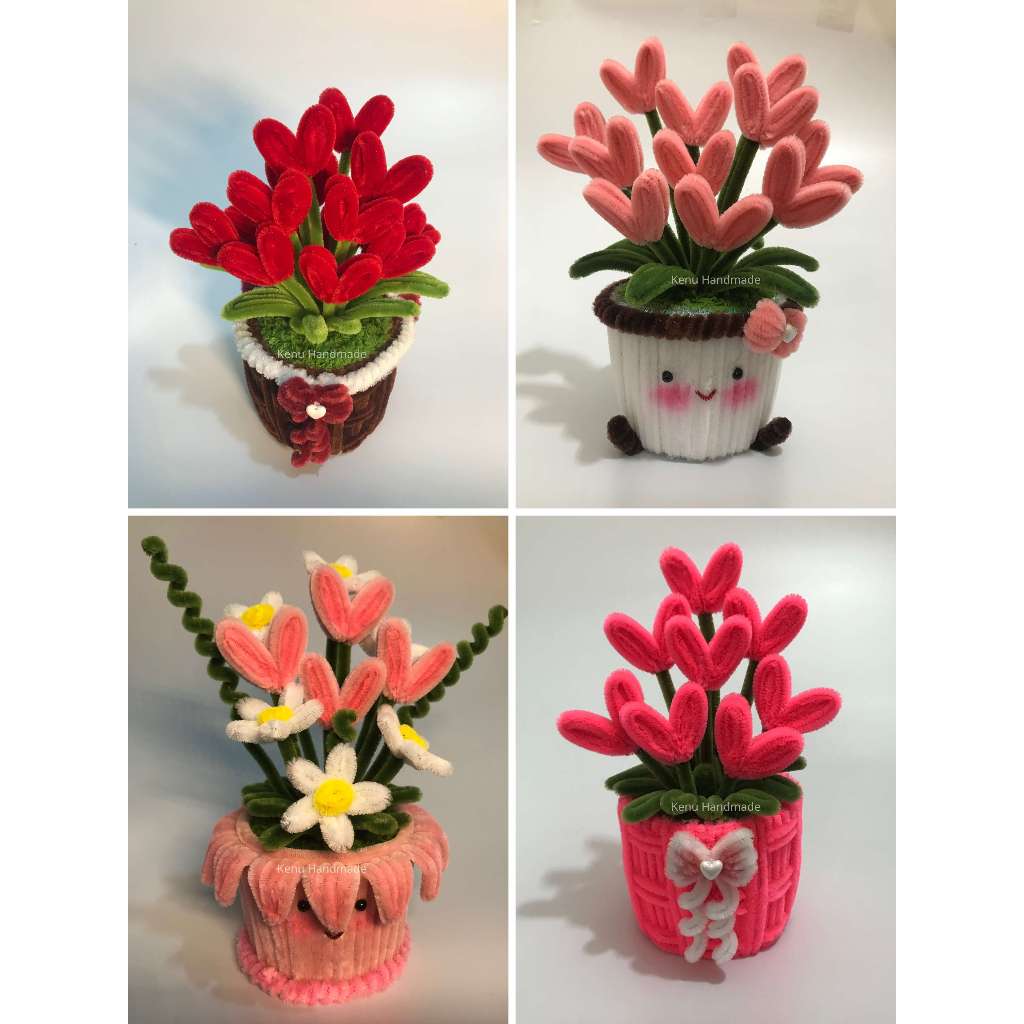 Chậu hoa trái tim mini bằng kẽm nhung dùng làm quà tặng Valentine, decor trang trí nhà cửa, bàn học
