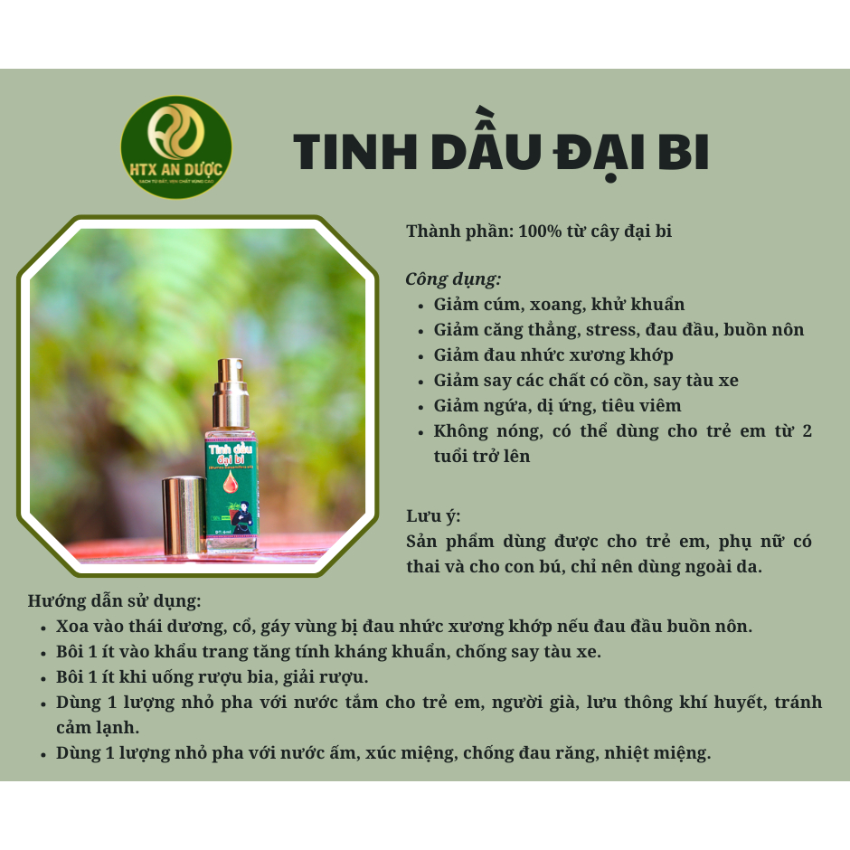 TINH DẦU ĐẠI BI - 6ml dạng xịt - Tinh dầu 100% từ tự nhiên