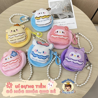 Túi Dựng Tiền Mini Sanrio Kuromi, Melody, Kitty Đáng Yêu Cho Bé, Dây Treo Ngọc Trai Lấp Lánh, Chất Liệu Vải Bông Mềm Mại