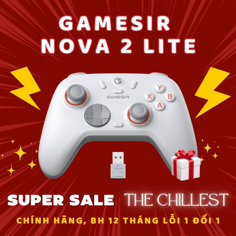 Tay cầm Gamesir Nova 2 Lite, Tặng bọc cần + bảo về cần, Polling rate 1000 Hz, Hall Effect, Macro, Trigger Lock, BH 12T