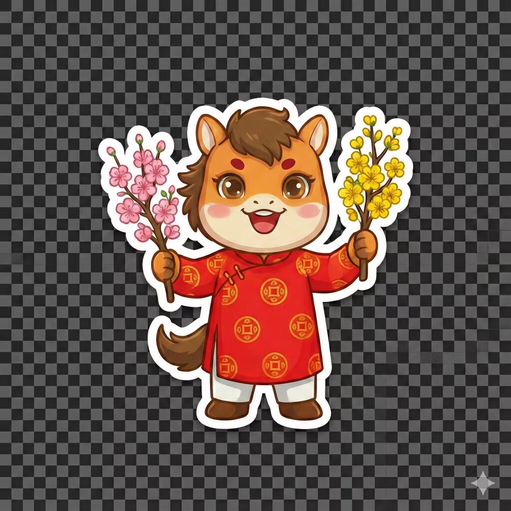 Sticker Tết 2026 Bính Ngọ 🌈𝑭𝒓𝒆𝒆𝒔𝒉𝒊𝒑 Sticker Hình Dán Tết Cổ Truyền Trang Trí Bao Lì Xì, Thiệp Tết, Hộp Quà, Bình Nước