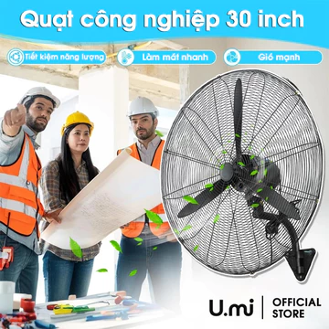 30Inch Quạt công nghiệp Quạt đứng Quạt treo tường，3 cấp độ gió điều chỉnh，Công suất lớn 130W，Lắp đặt dễ dàng