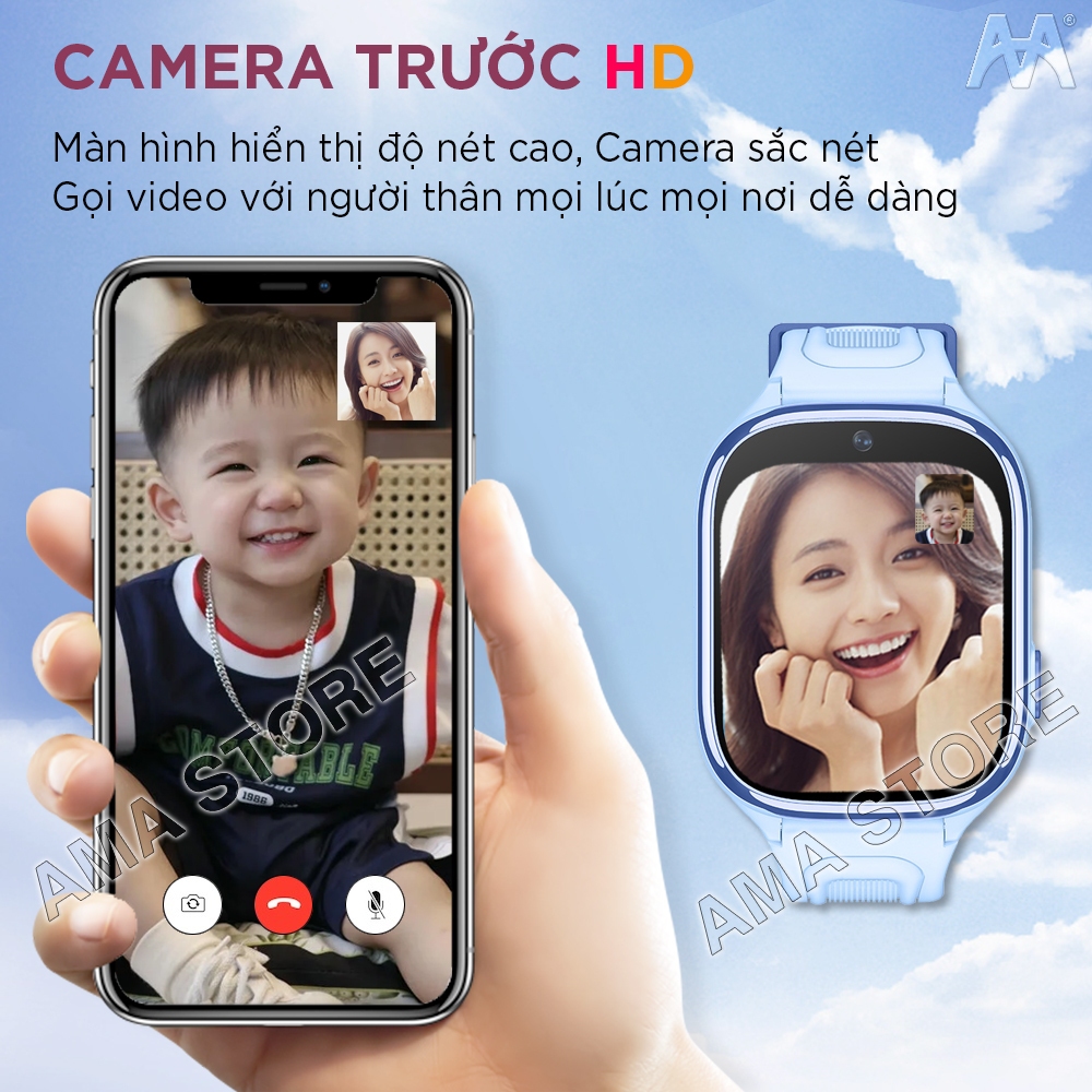 Đồng hồ Thông minh Trẻ em lắp sim nghe gọi Chống nước Định vị GPS Kizuna D56- video call