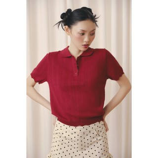 Áo OLV thun len polo trẻ trung Polo Knit Ribbed Top nhiều màu năng động phù hợp đi chơi đi làm