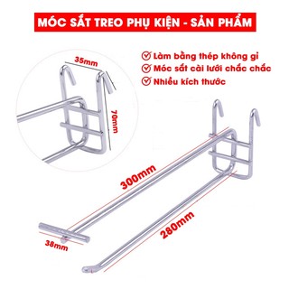Móc treo lưới, Móc cài lưới 2 tầng treo phụ kiện, treo đồ chất liệu dày dặn, bền đẹp