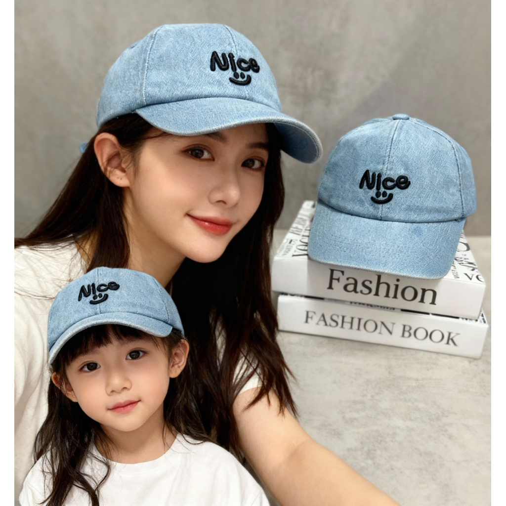 MŨ GIA ĐÌNH, NÓN CẶP JEAN CÓ QUAI DENIM NICE FREESIZE ( LOẠI 1 )