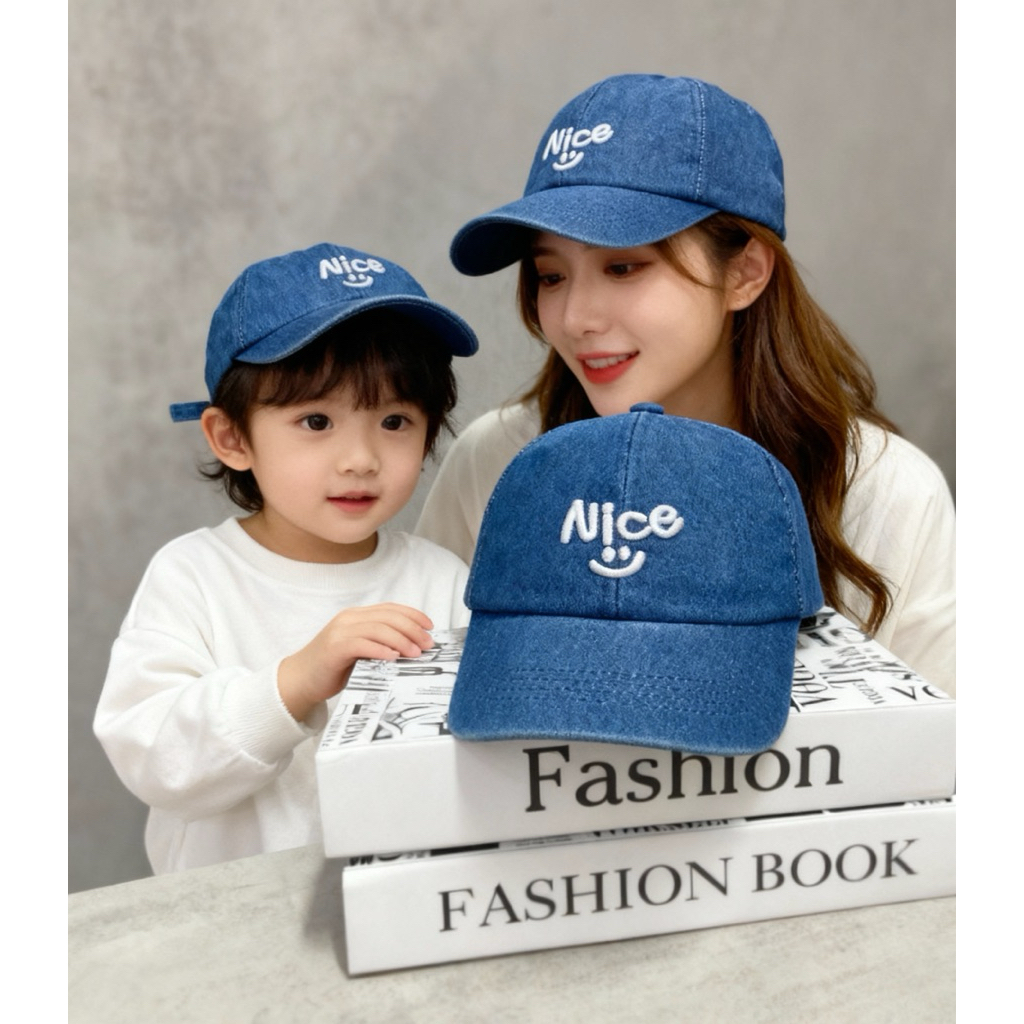 MŨ GIA ĐÌNH, NÓN CẶP JEAN CÓ QUAI DENIM NICE FREESIZE ( LOẠI 1 )