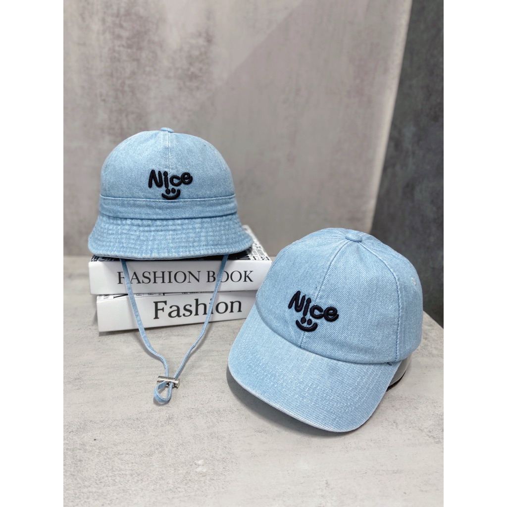 MŨ GIA ĐÌNH, NÓN CẶP JEAN CÓ QUAI DENIM NICE FREESIZE ( LOẠI 1 )