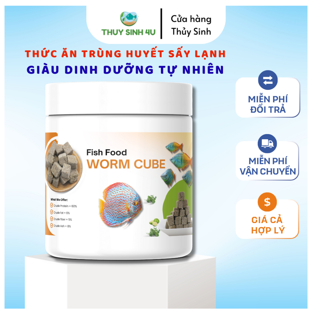 Trùng huyết sấy lạnh Worm Cube - siêu đạm, tăng màu, tăng size | Shopee ...