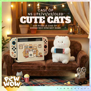 OLED/V1/V2 Case Ốp Máy & Ốp Dock Nintendo Switch Gia Đình Mèo Cute Cats Family Cute Đáng Yêu