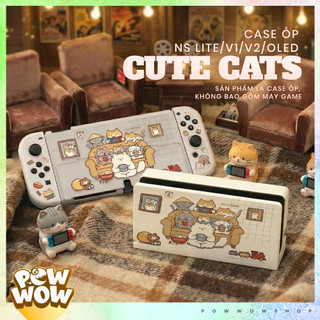 OLED/V1/V2 Case Ốp Máy & Ốp Dock Nintendo Switch Gia Đình Mèo Cute Cats Family Cute Đáng Yêu