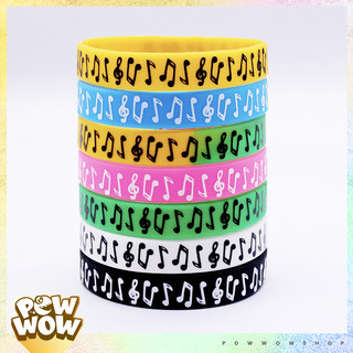 Vòng Tay Cao Su Thể Thao Smile Music Funny Nốt Nhạc Vui Nhộn Phong Cách Unisex (Đường Kính 6.4cm)