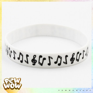 Vòng Tay Cao Su Thể Thao Smile Music Funny Nốt Nhạc Vui Nhộn Phong Cách Unisex (Đường Kính 6.4cm)