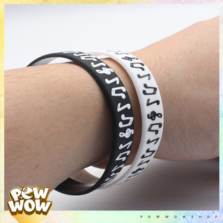 Vòng Tay Cao Su Thể Thao Smile Music Funny Nốt Nhạc Vui Nhộn Phong Cách Unisex (Đường Kính 6.4cm)