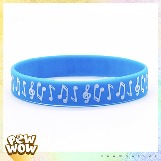 Vòng Tay Cao Su Thể Thao Smile Music Funny Nốt Nhạc Vui Nhộn Phong Cách Unisex (Đường Kính 6.4cm)