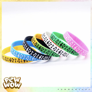 Vòng Tay Cao Su Thể Thao Smile Music Funny Nốt Nhạc Vui Nhộn Phong Cách Unisex (Đường Kính 6.4cm)