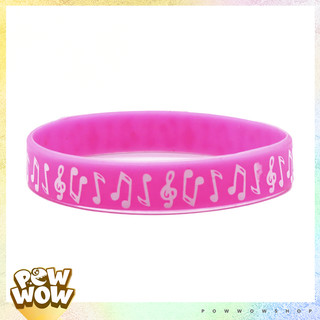 Vòng Tay Cao Su Thể Thao Smile Music Funny Nốt Nhạc Vui Nhộn Phong Cách Unisex (Đường Kính 6.4cm)