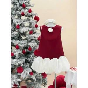 Đầm bé gái phối gấu trắng kem dáng suông, váy đỏ xinh xắn diện Noel Tết, đầm đôi mẹ và bé gái